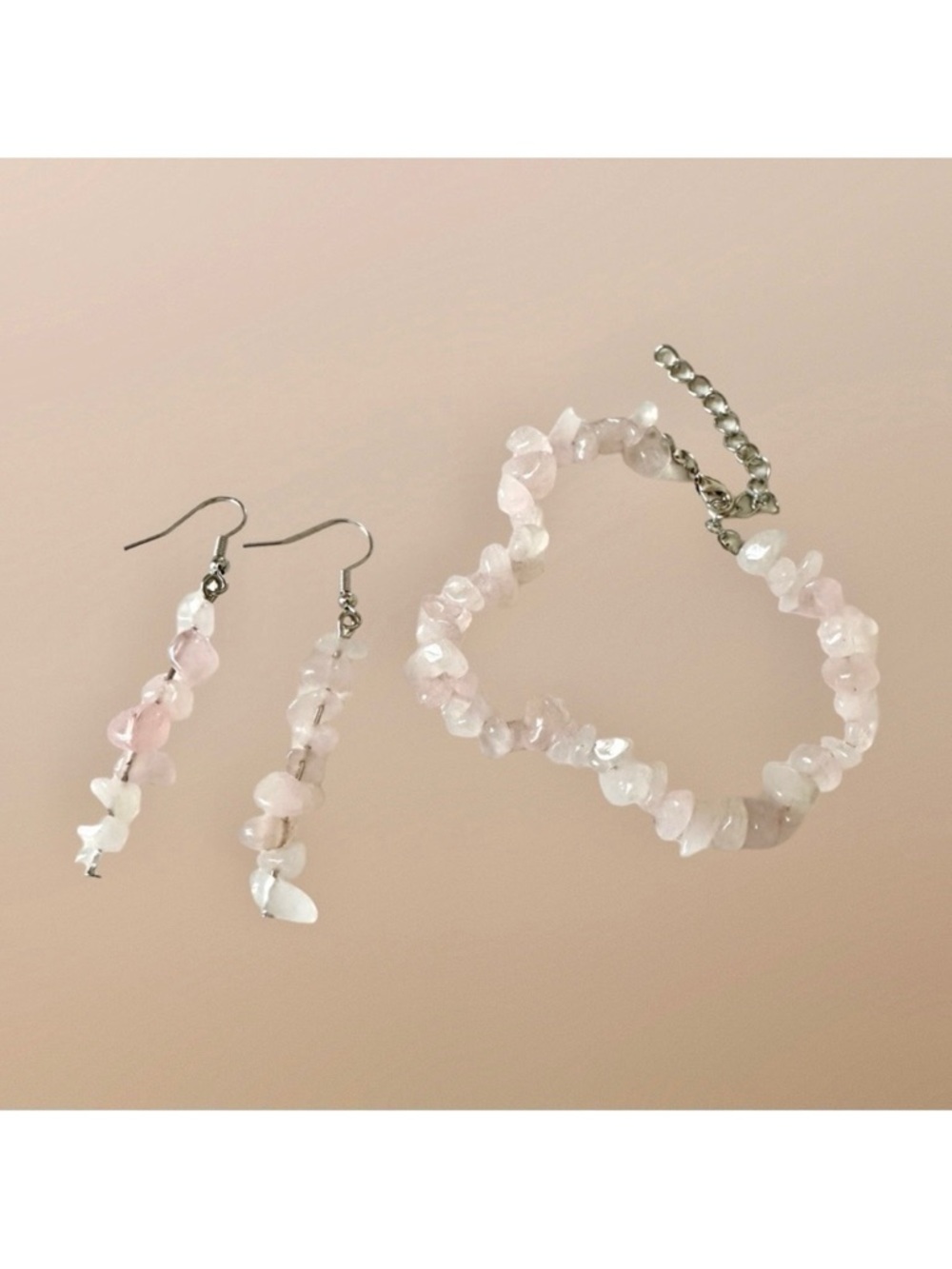 Natural Stone Handcrafted Jewelry Boho Bracelet Earrings